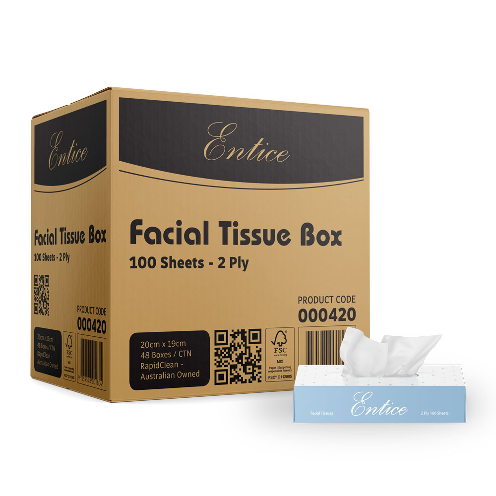 RapidClean Entice Facial Tissue 2Ply 100s