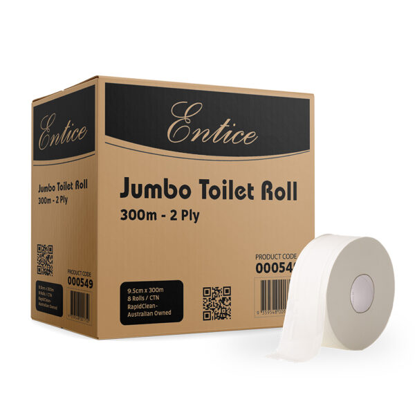 Entice Jumbo Toilet Rolls 300m 2Ply
