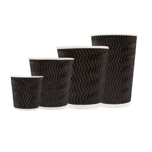 HTP Charcoal Wave Embossed Coffee Cups
