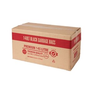 Austar 140L EHD Premium Black Garbage Bags Roll 40um - PR140EHR
