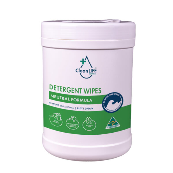 CleanLIFE Medical Detergent Wipes Canister