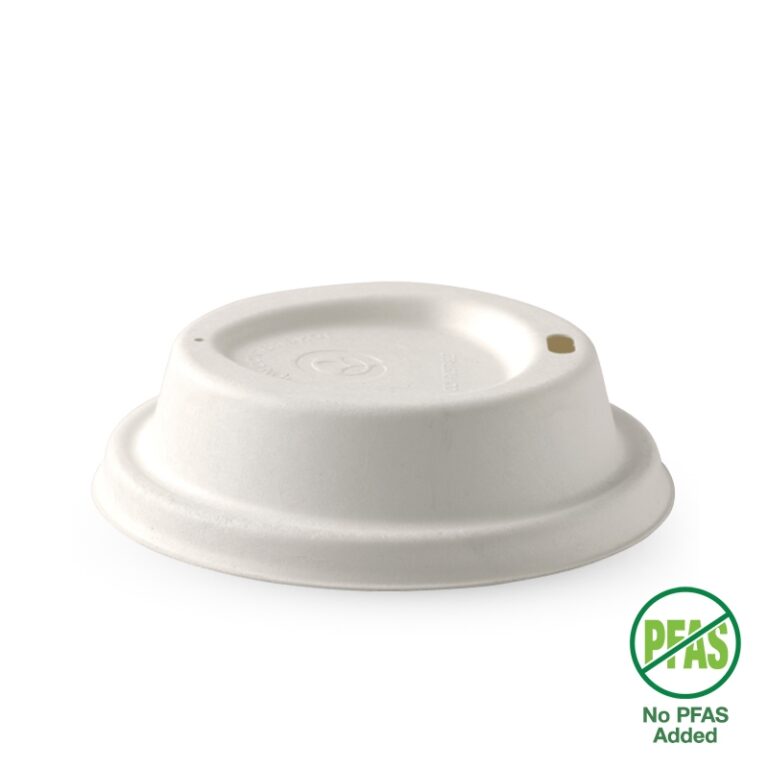 BioPak 90mm Large Sugarcane BioCup Lids White