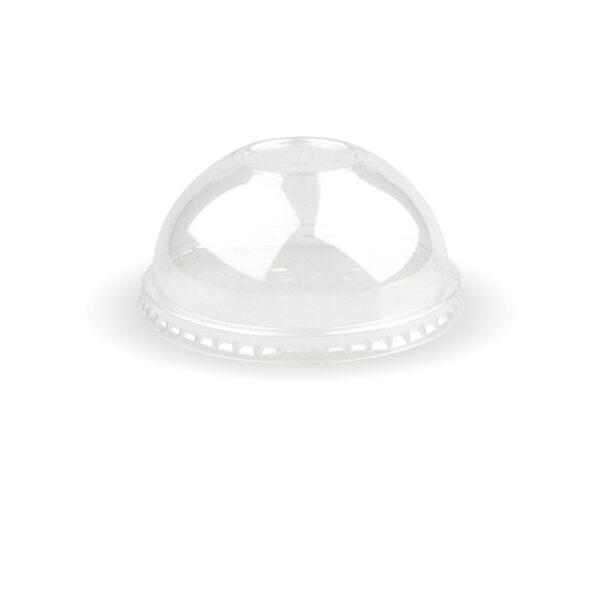 BioPak 390-650/12-22oz 90mm PET Paper Cold Cup Clear Dome Slot Lid