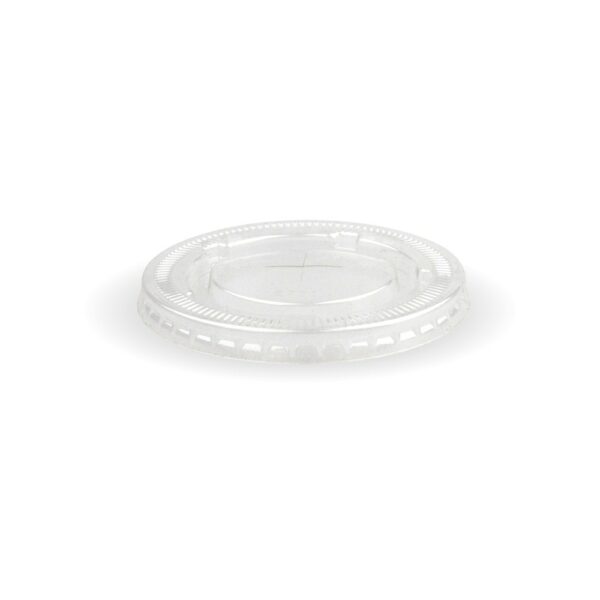 BioPak 390-650/12-22oz 90mm PET Paper Cold Cup Clear Flat Lid